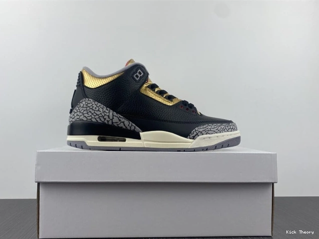 Kick Theory Jordan Air 3 Black Gold CK9246-067 WMNS 0802
